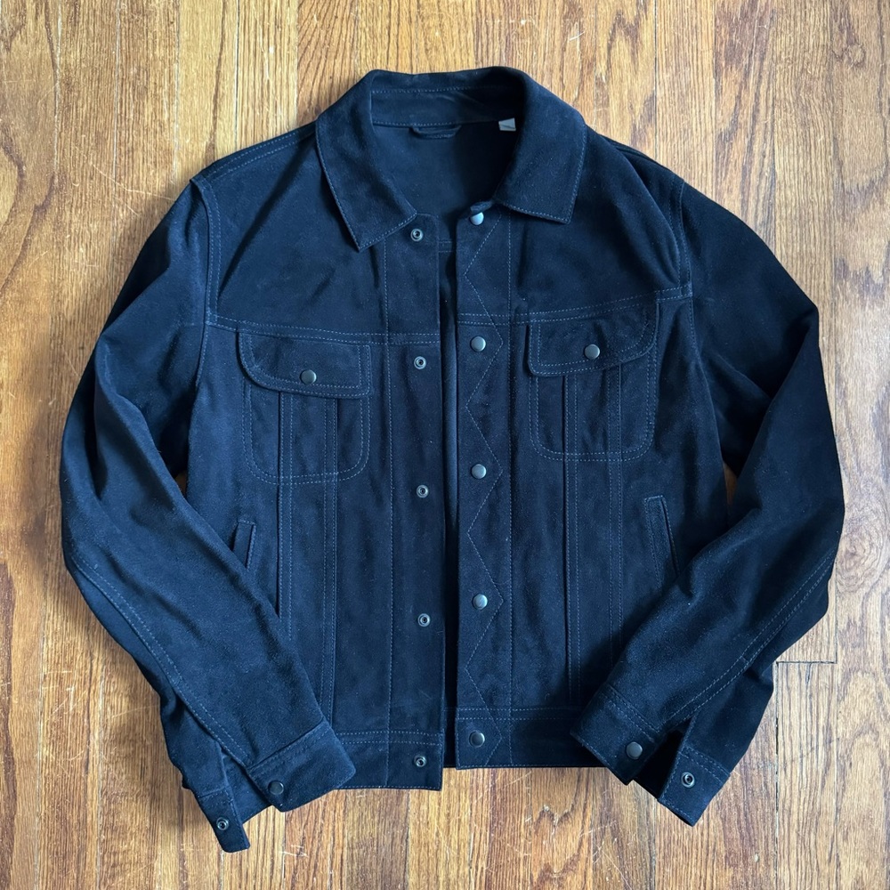Vince Black Suede Leather Jacket